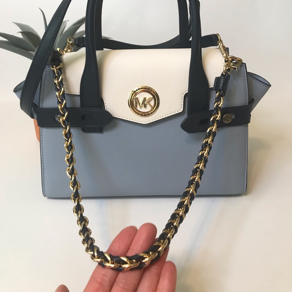 Michael Kors Carmen Flap Belted Leather Satchel - Picture 16 of 17